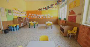 An image of an empty daycare classroom.